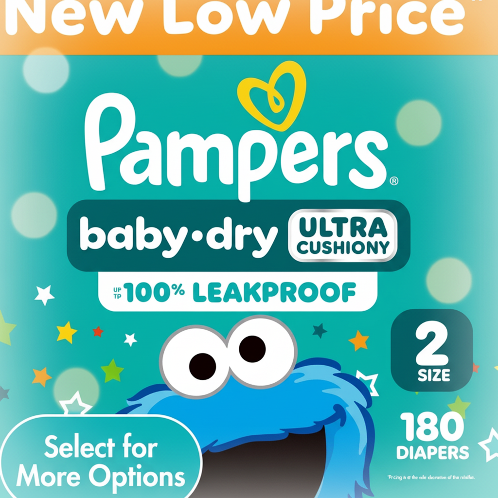 Pampers Baby-Dry Ultra Cushiony Diapers Size 2, 180 Count 5