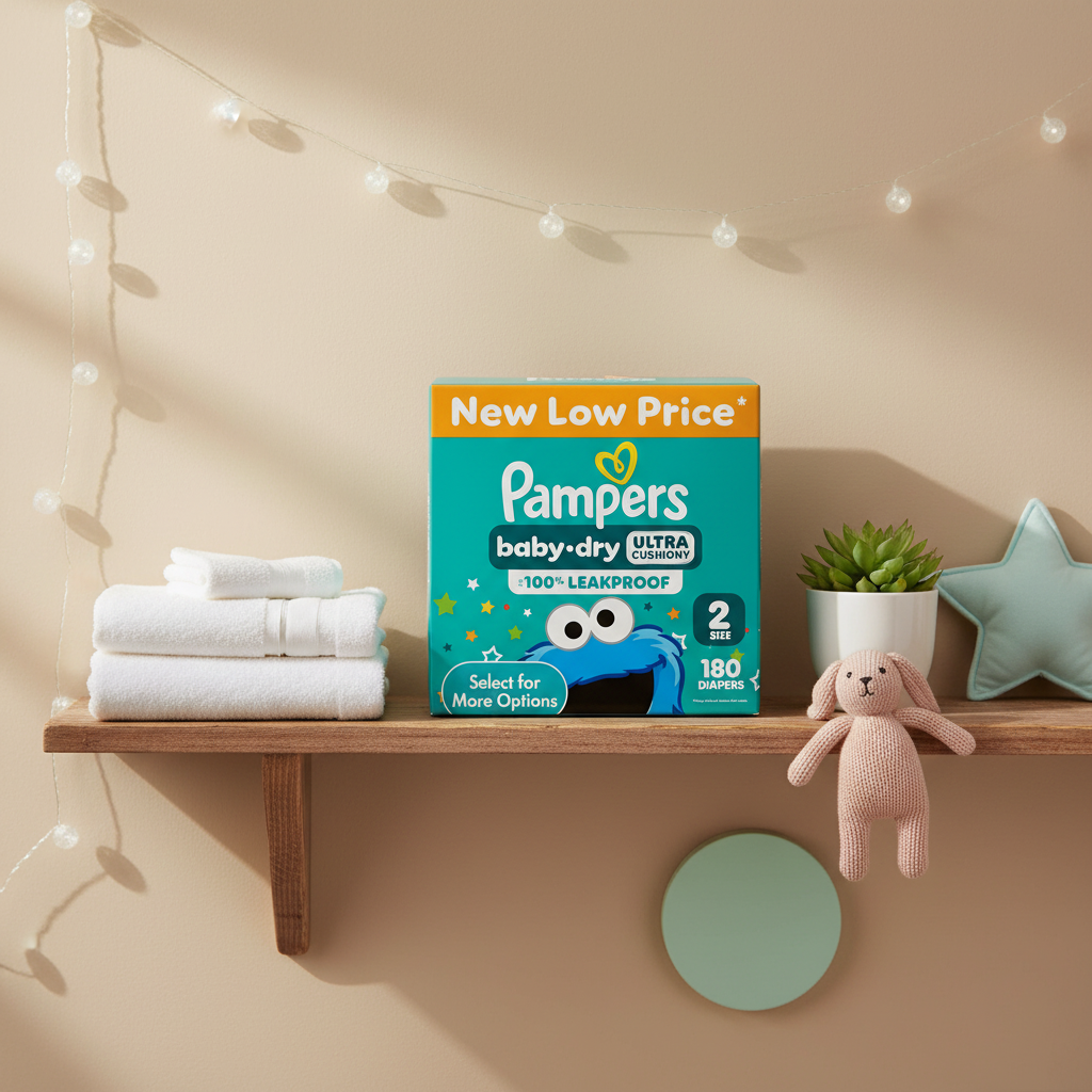 Pampers Baby-Dry Ultra Cushiony Diapers Size 2, 180 Count 2