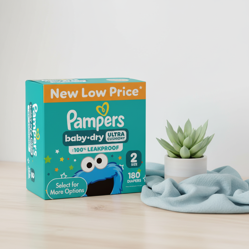 Pampers Baby-Dry Ultra Cushiony Diapers Size 2, 180 Count 4