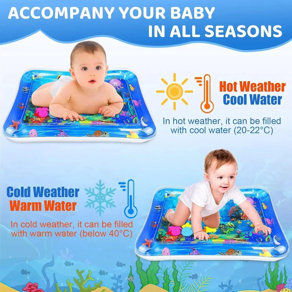 Inflatable Water Sensory Play Mat | Ocean Themed Pet Activity Mat 12