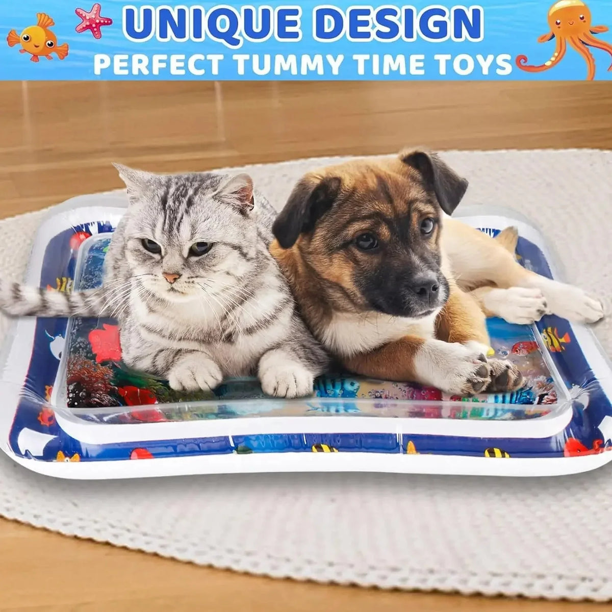 Inflatable Water Sensory Play Mat | Ocean Themed Pet Activity Mat 6