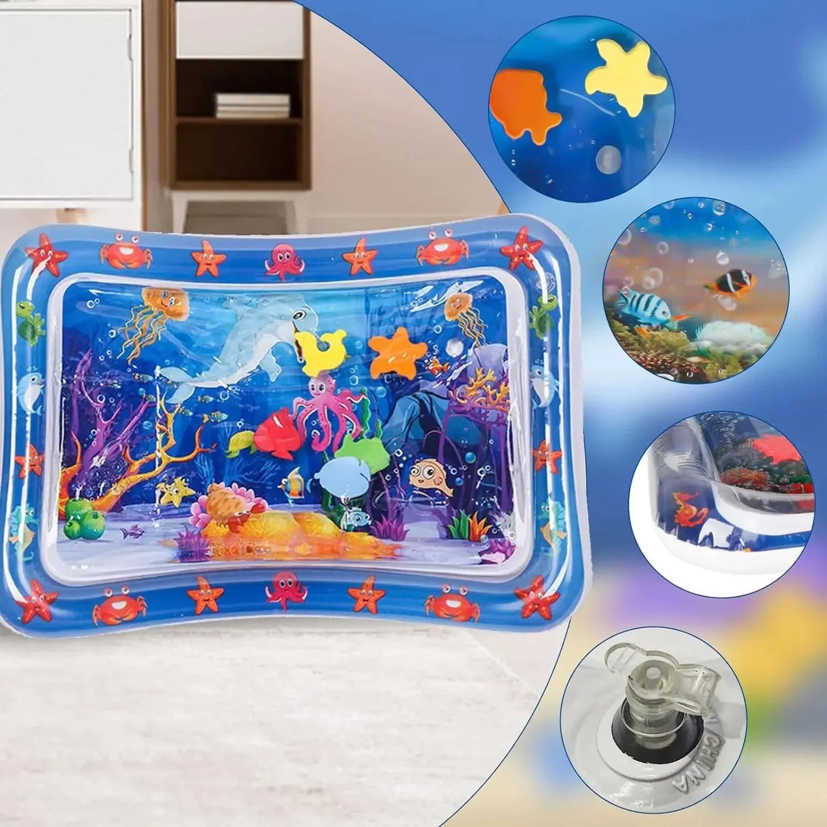 Inflatable Water Sensory Play Mat | Ocean Themed Pet Activity Mat 3