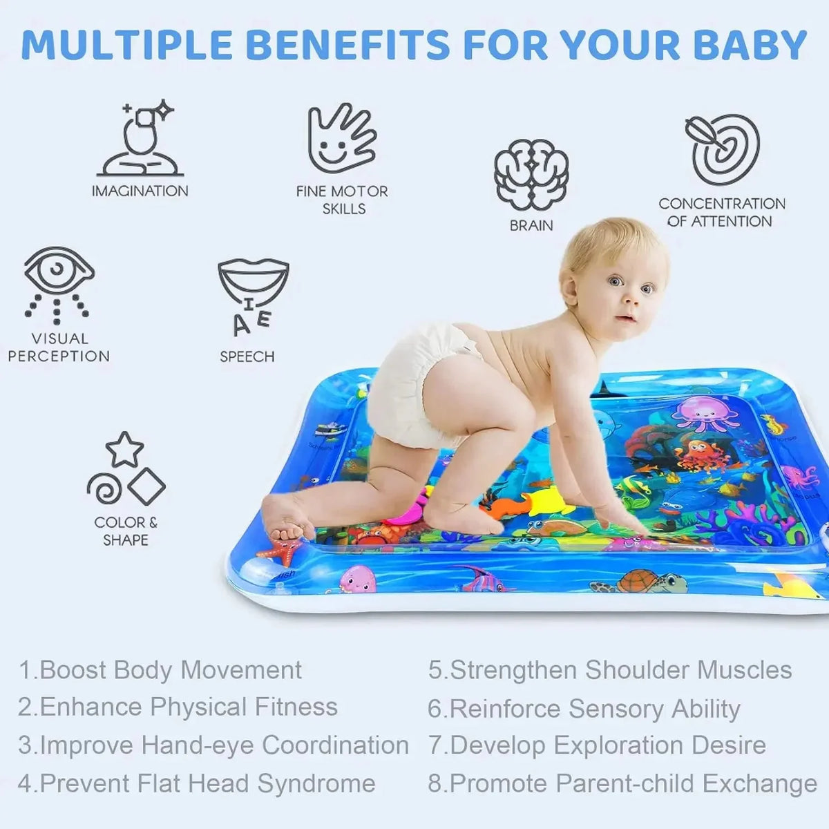 Inflatable Water Sensory Play Mat | Ocean Themed Pet Activity Mat 9