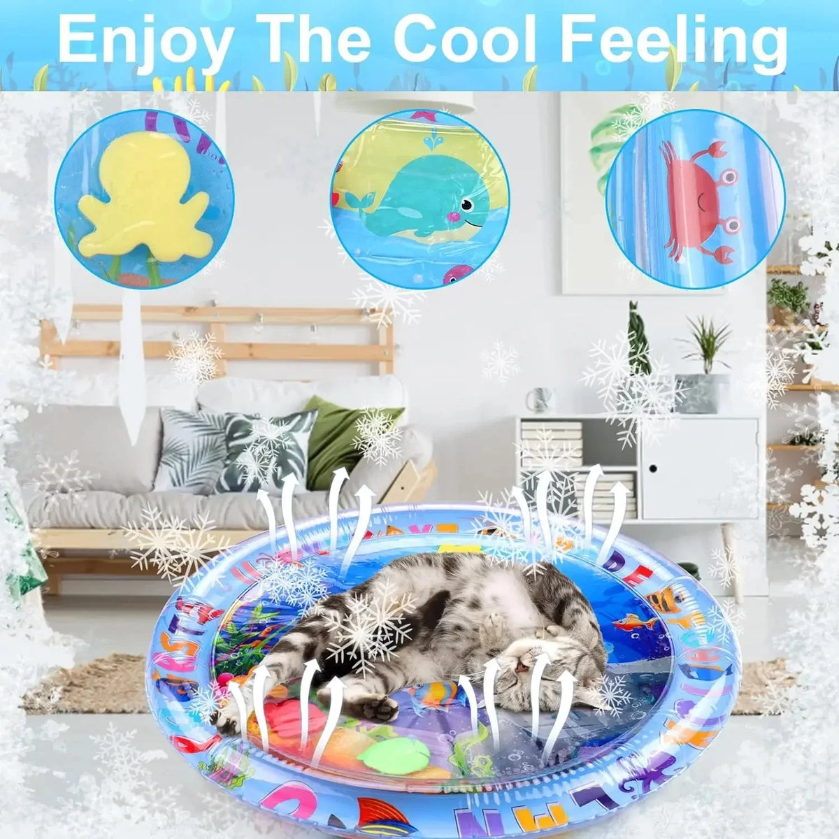 Inflatable Water Sensory Play Mat | Ocean Themed Pet Activity Mat 2