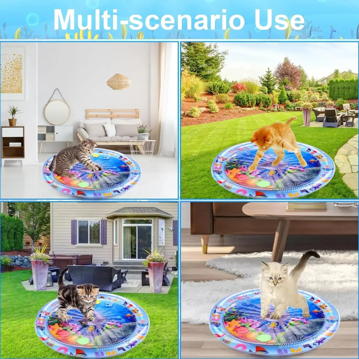 Inflatable Water Sensory Play Mat | Ocean Themed Pet Activity Mat 4