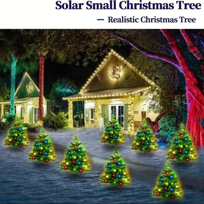IP65 Waterproof Solar Powered Prelit Small Christmas Tree 6