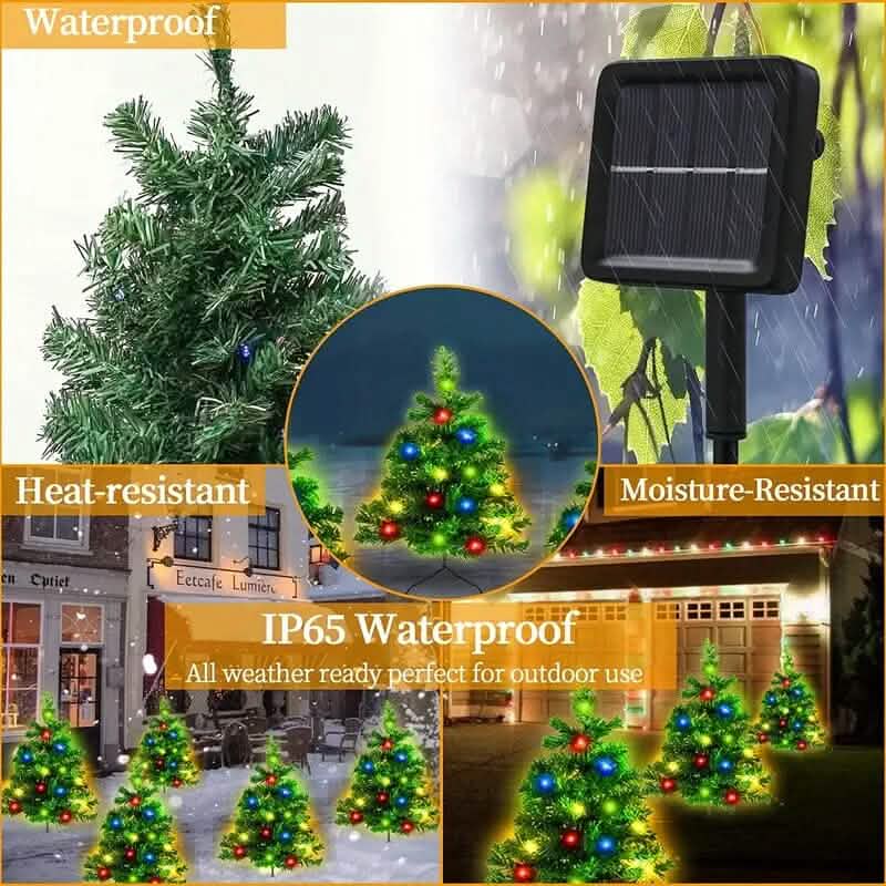 IP65 Waterproof Solar Powered Prelit Small Christmas Tree 5