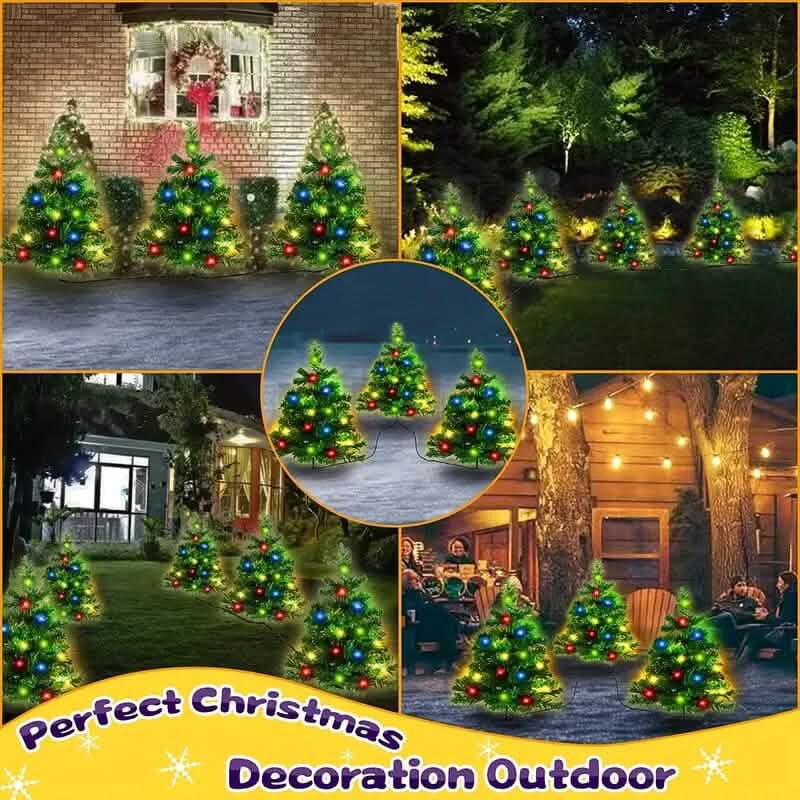 IP65 Waterproof Solar Powered Prelit Small Christmas Tree 7