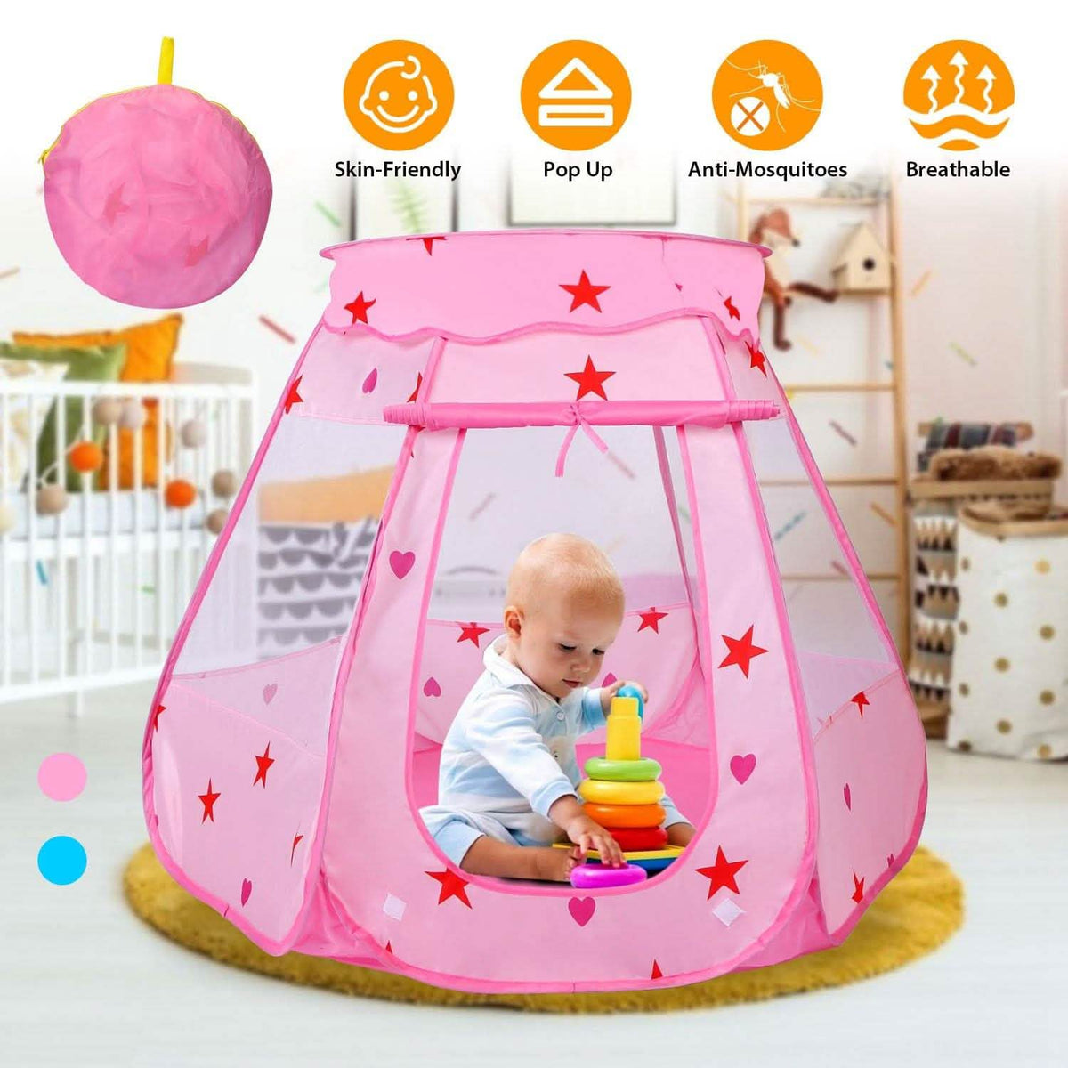 Kids Pop Up Prince Princess Toddler Play Tent 12