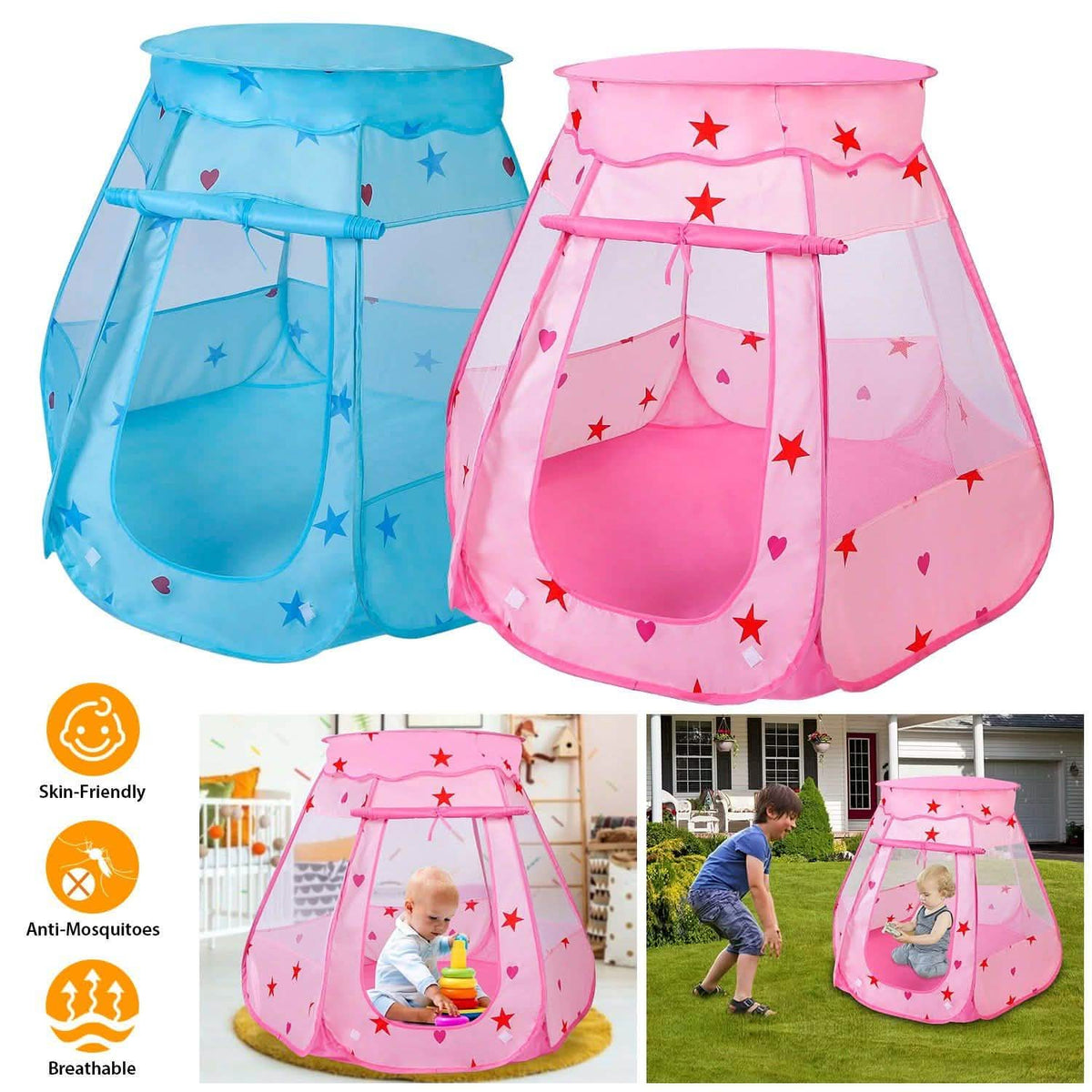 Kids Pop Up Prince Princess Toddler Play Tent 14