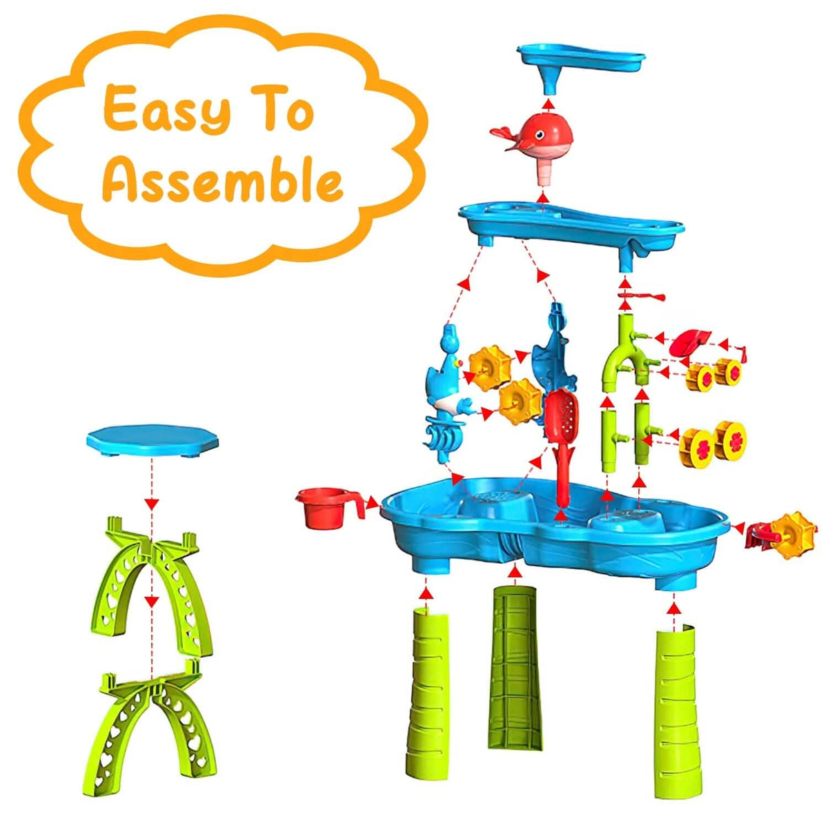 Kids Sand Water Table for 3-6 Years Old Sensory Exercise Friendship Building 12