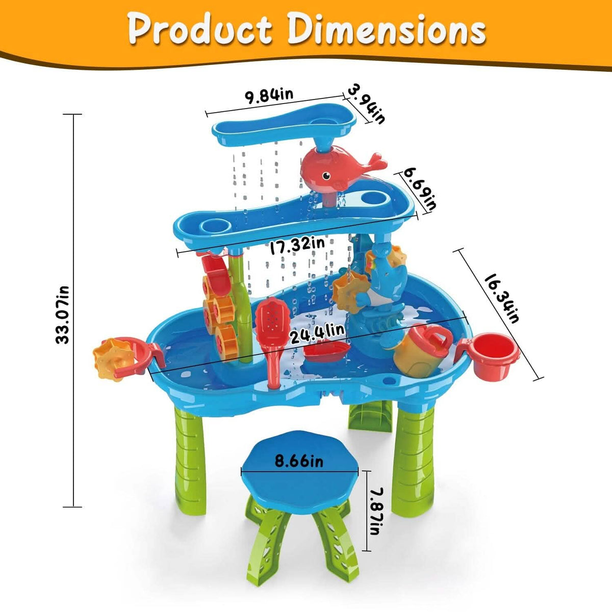 Kids Sand Water Table for 3-6 Years Old Sensory Exercise Friendship Building 14