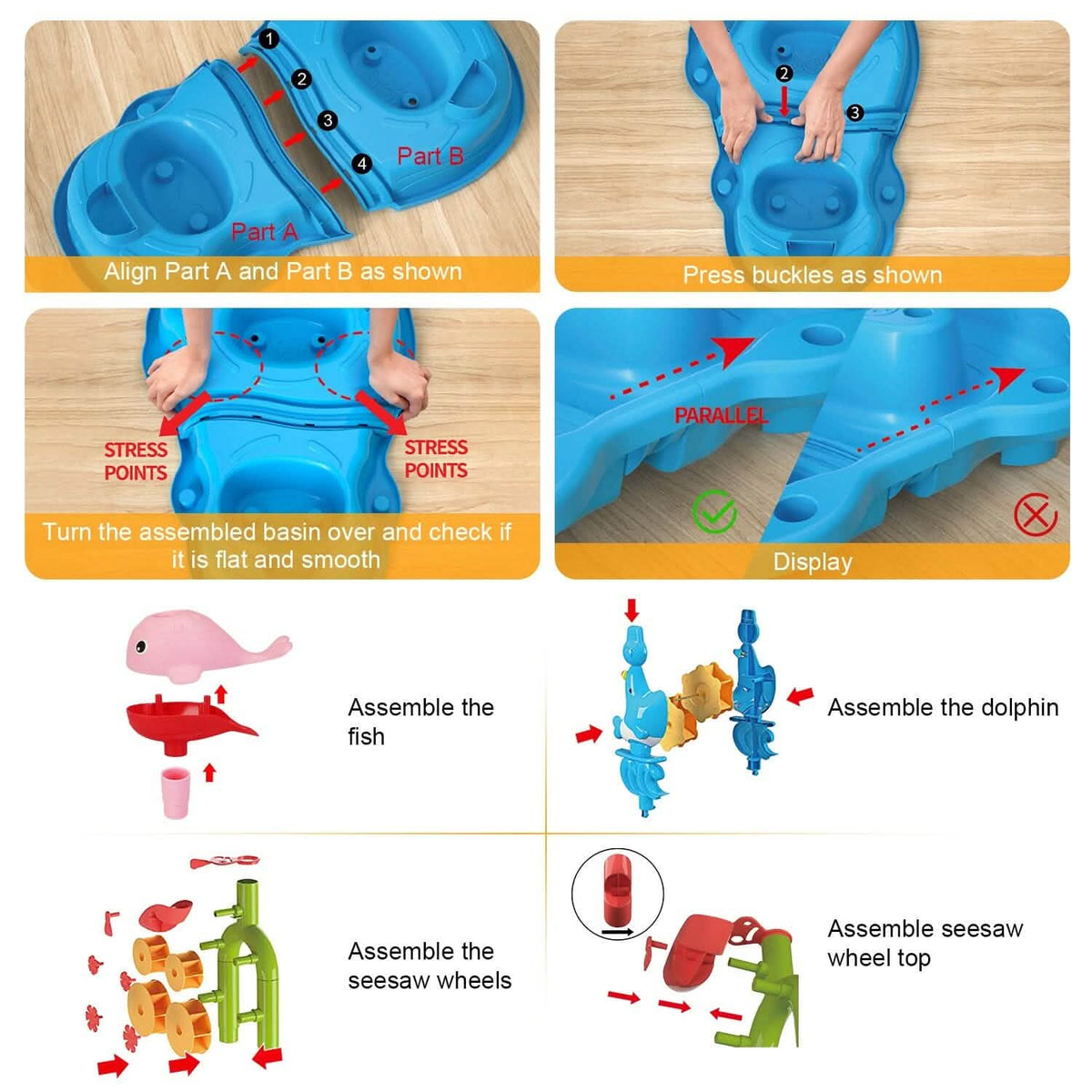 Kids Sand Water Table for 3-6 Years Old Sensory Exercise Friendship Building 10