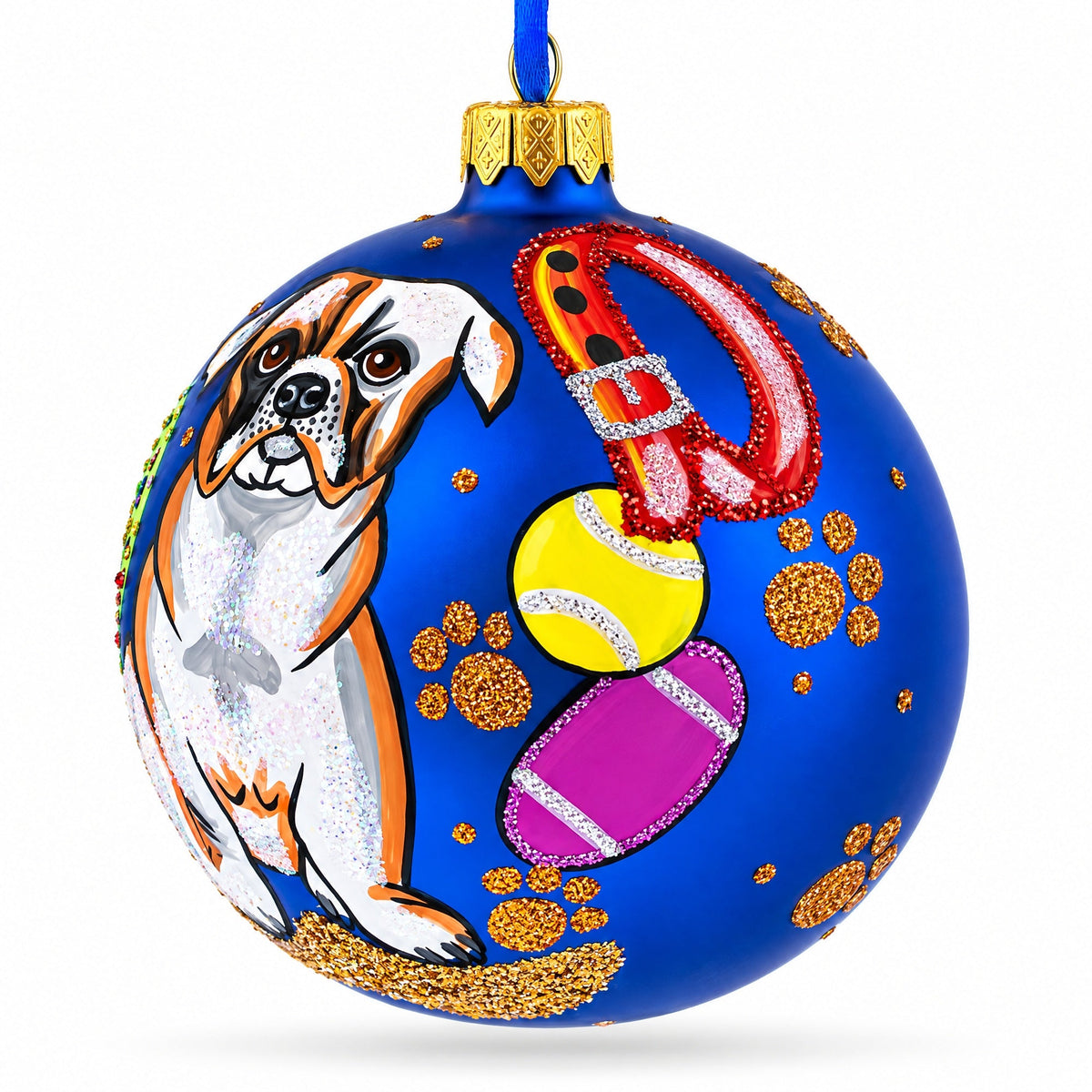 Bulldog Gifts Glass Ball Christmas Ornaments 4 Inches 2