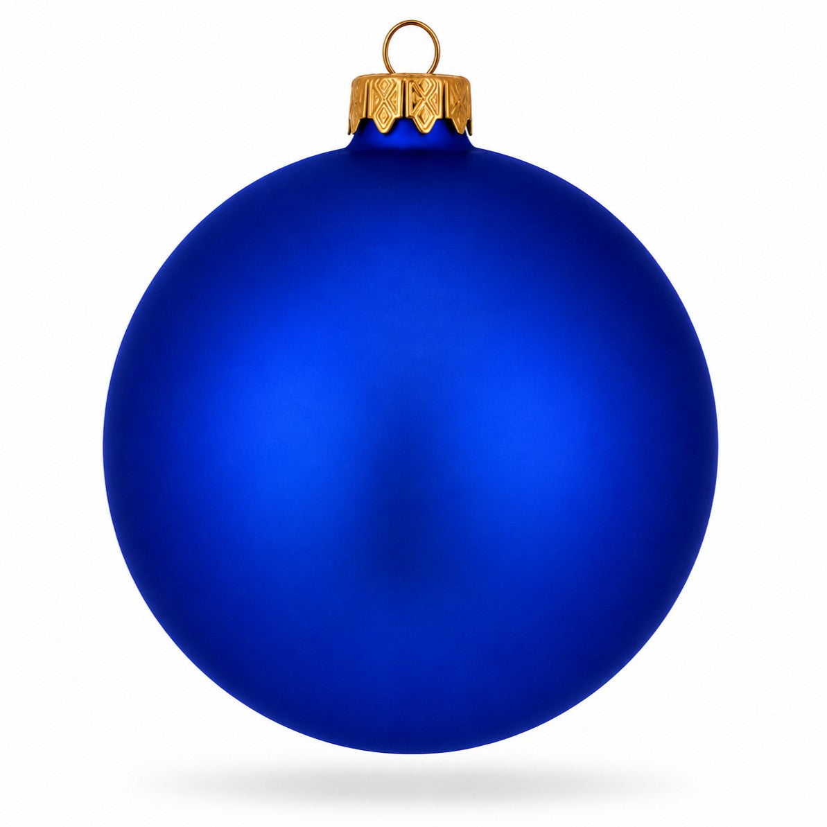 Set Of 4 Matte Blue Glass Ball Christmas Ornaments 4 Inches (002) 4
