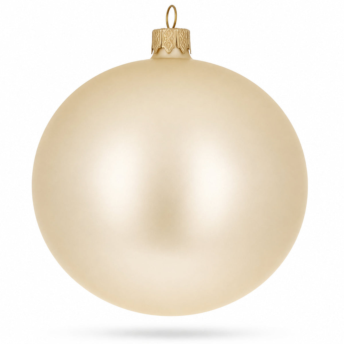 Set of 4 Beige Glass Ball Christmas Ornaments 4 Inches (005) 4