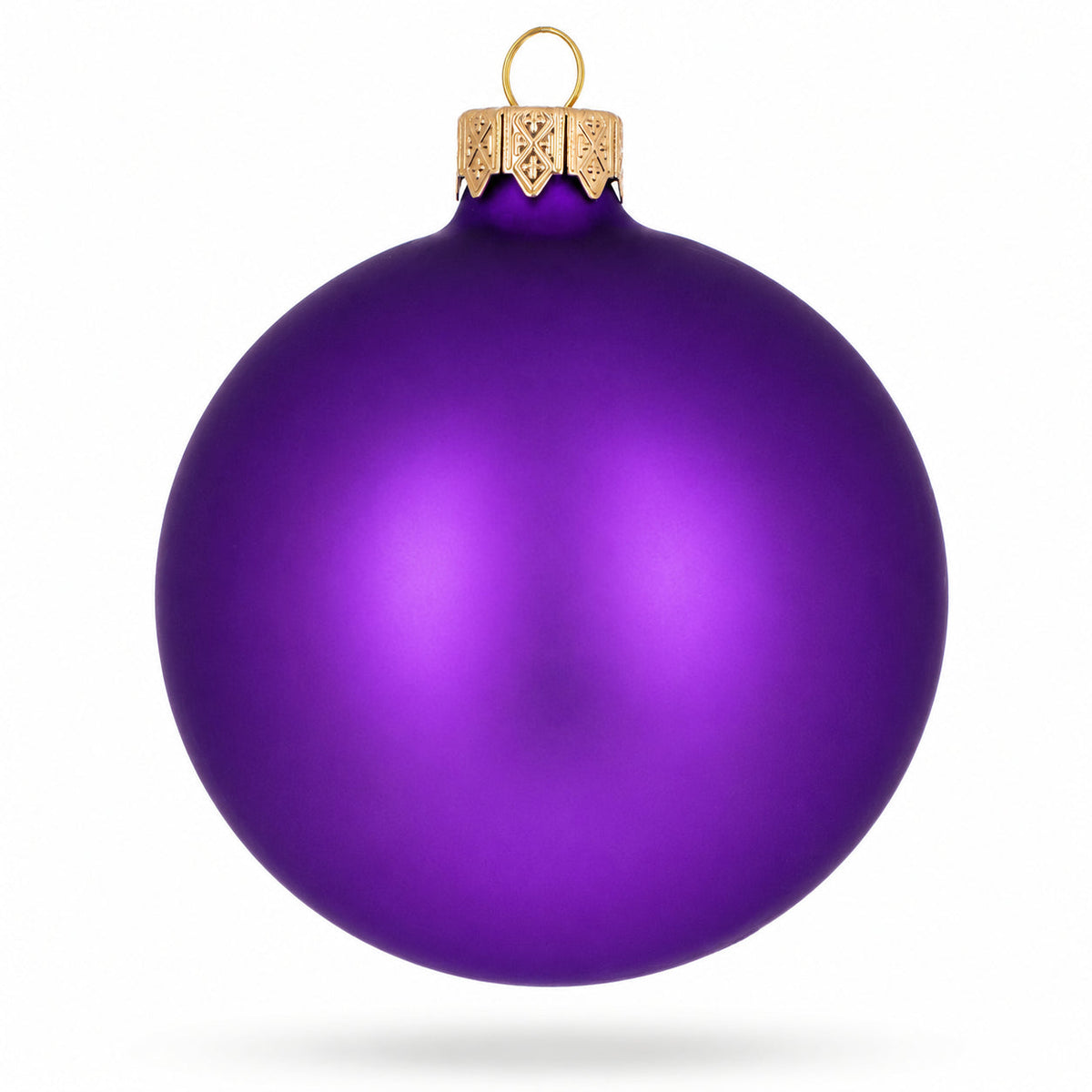 Set of 4 Matte Purple Glass Ball Christmas Ornaments 4 Inches (012) 4