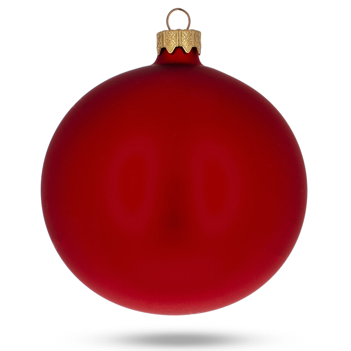 Set of 6 Matte Red Glass Ball Christmas Ornaments 3.25 Inches (046) 4