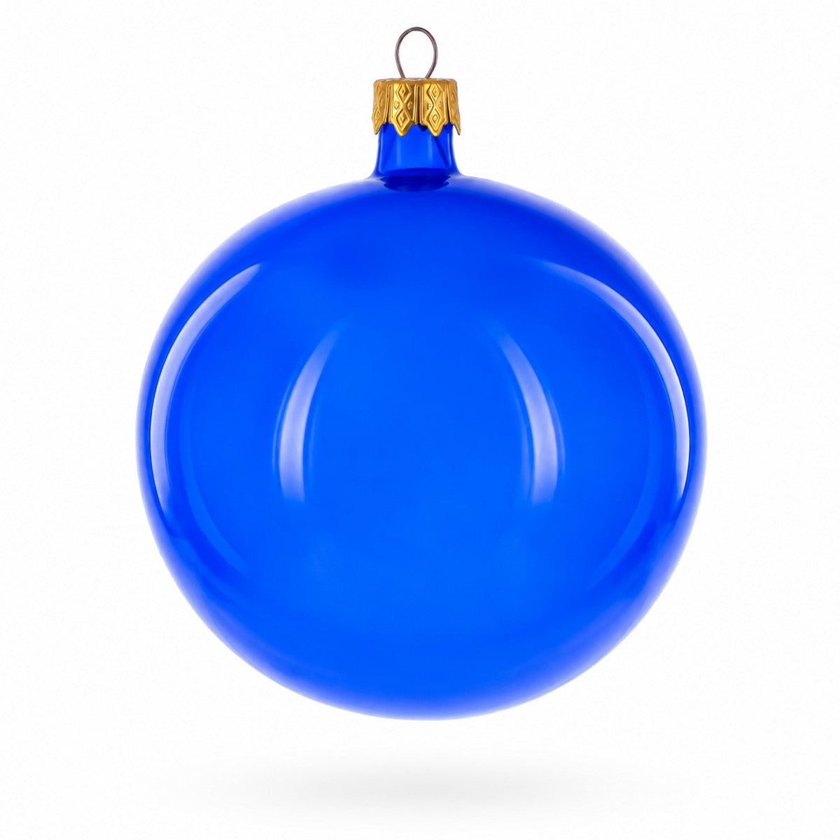 Set of 4 Translucent Glossy Blue Glass Ball Christmas Ornaments (016) 4