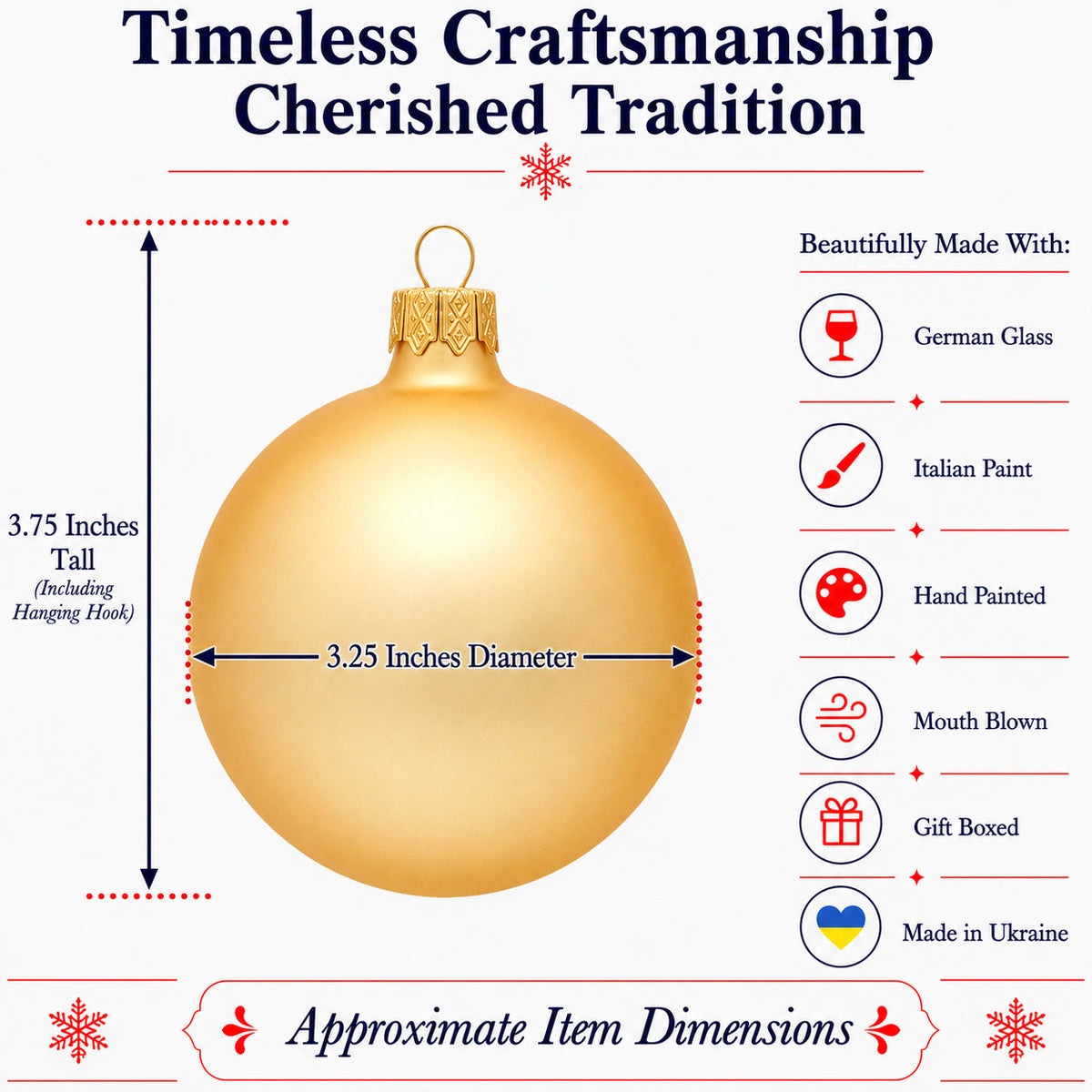 Set of 6 Rose Gold Glass Ball Ornaments 3.25 Inches (037) 3