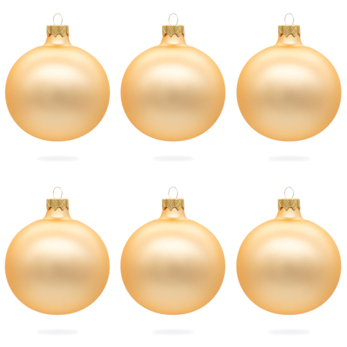 Set of 6 Rose Gold Glass Ball Ornaments 3.25 Inches (037) 1