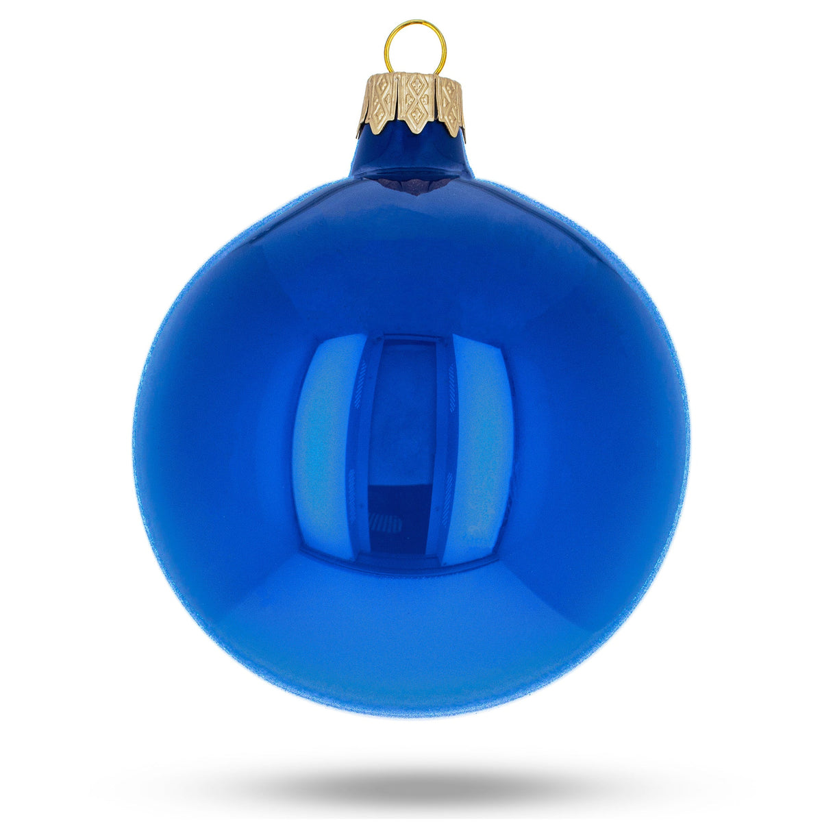 Set of 6 Glossy Blue Glass Ball Christmas Ornaments 3.25 Inches (038) 4