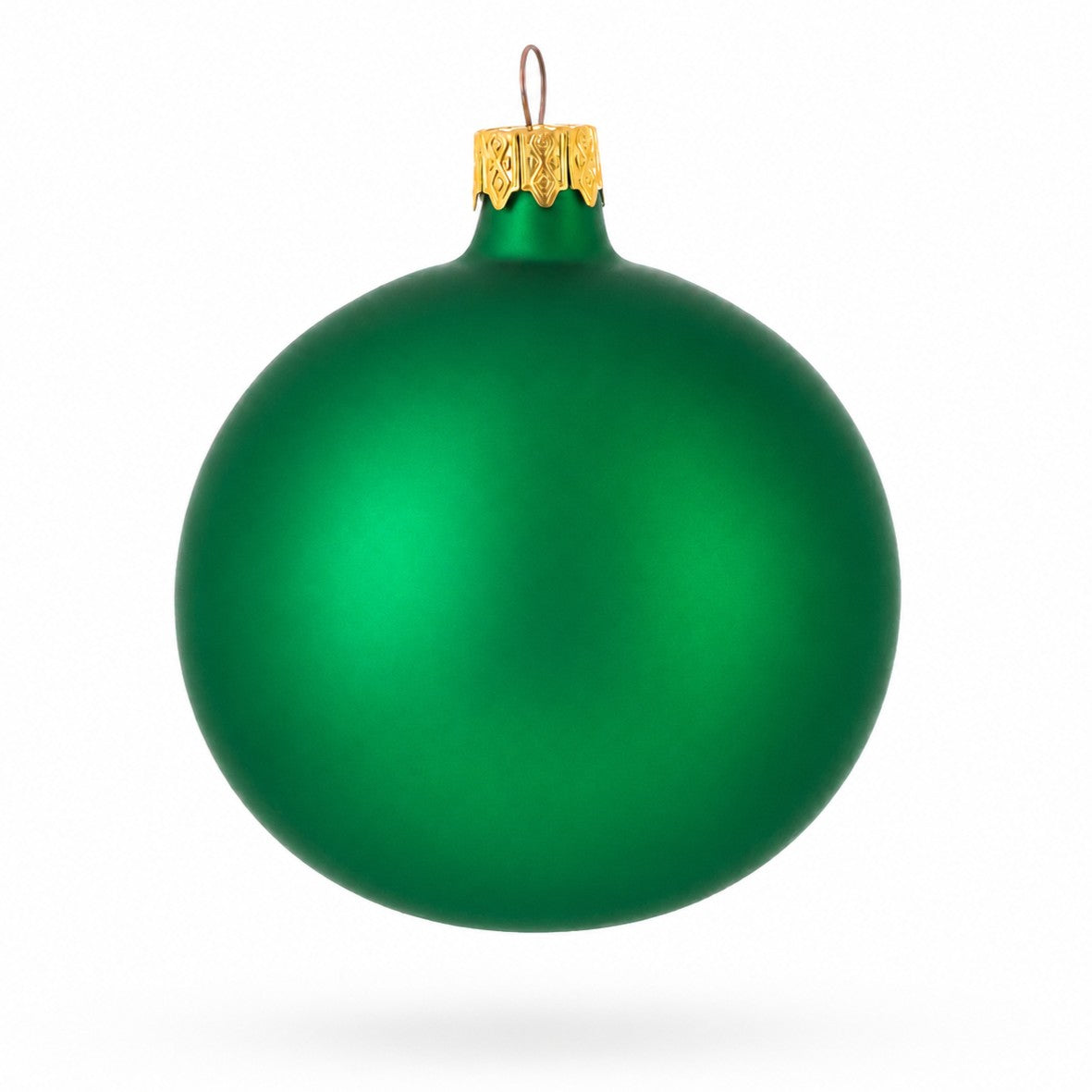 Set of 6 Matte Green Glass Ball Christmas Ornaments 3.25 Inches (040) 4