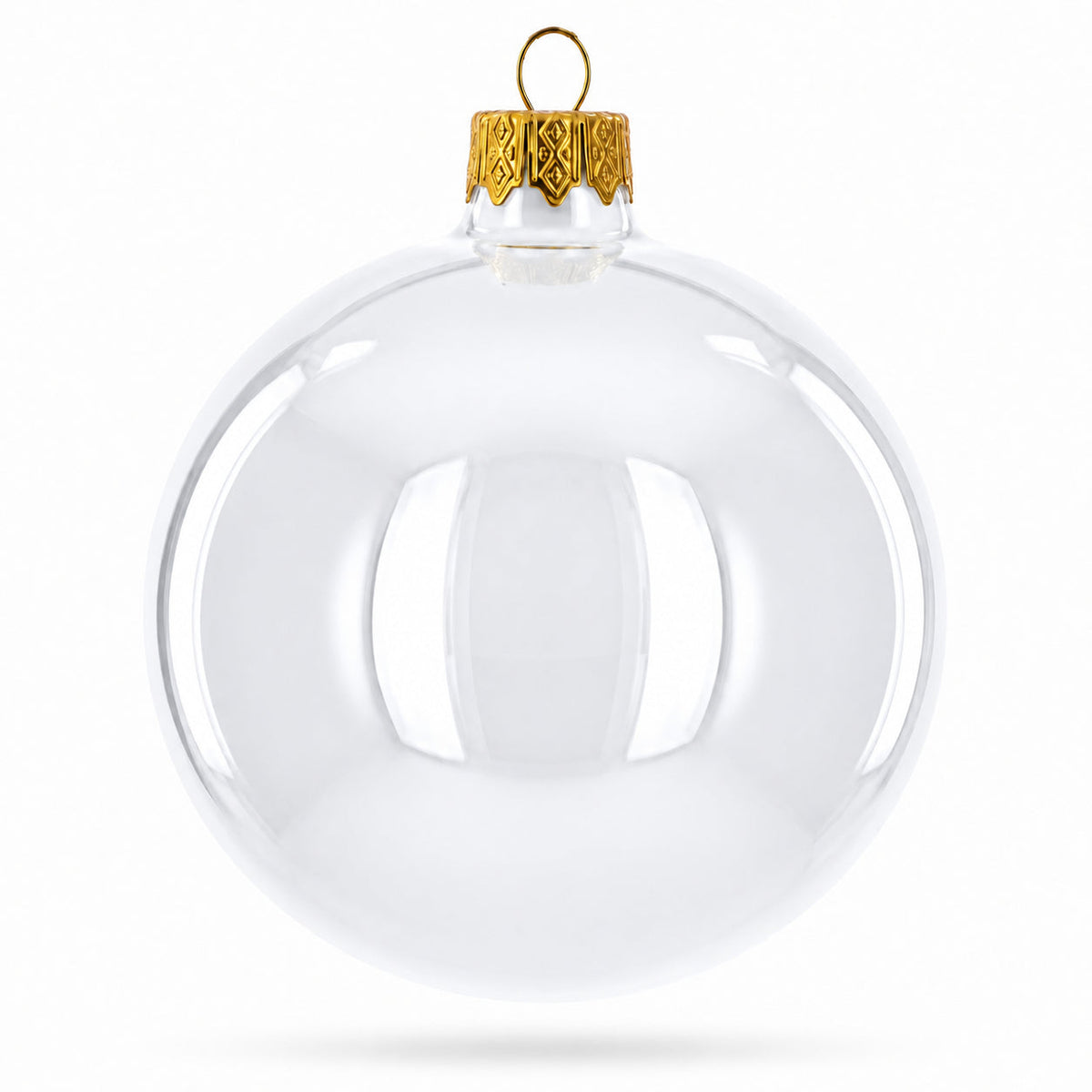 Set of 6 White Glossy Glass Ball Christmas Ornaments 3.25 Inches (041) 3