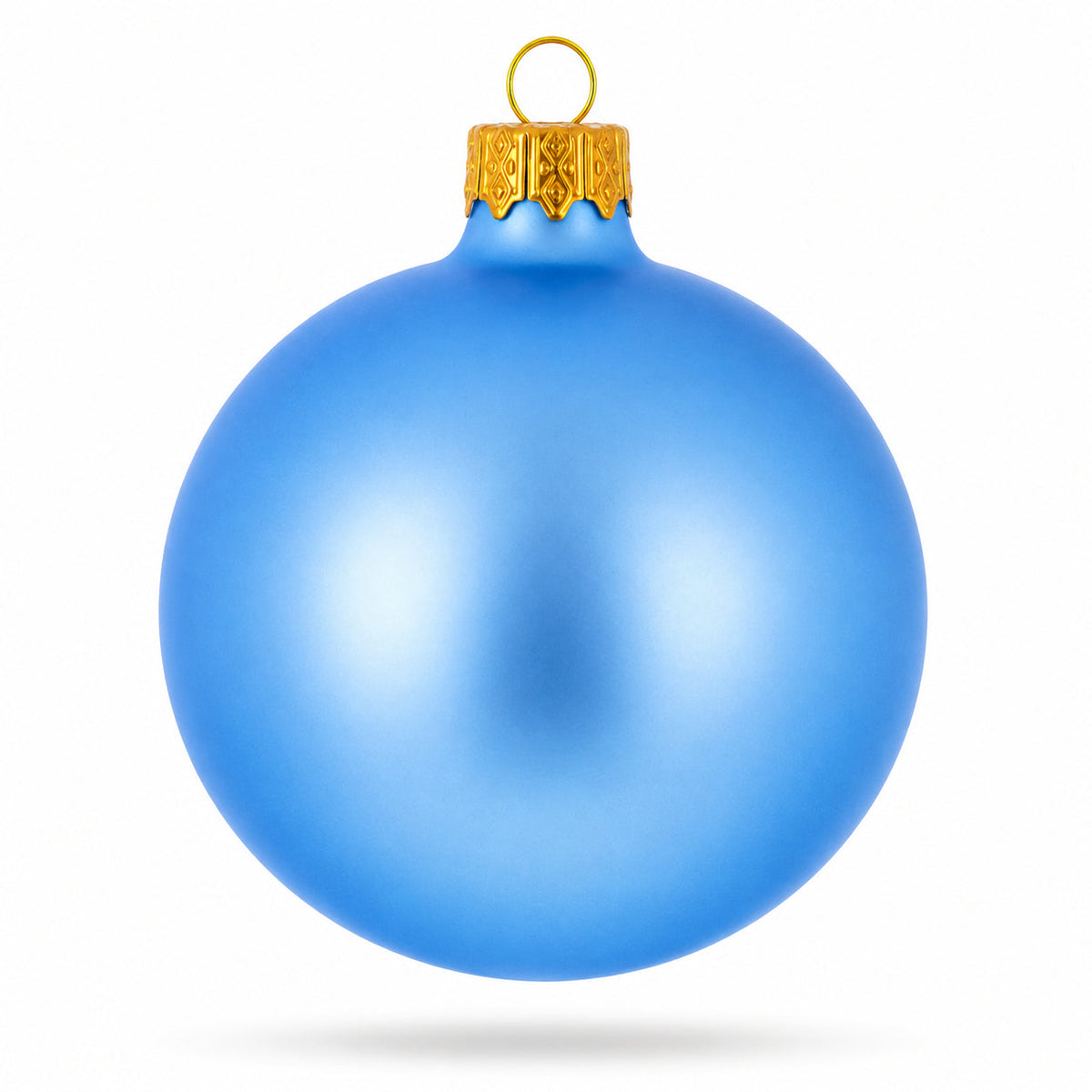 Set of 6 Matte Light Blue Glass Ball Christmas Ornaments 3.25 Inches (042) 4