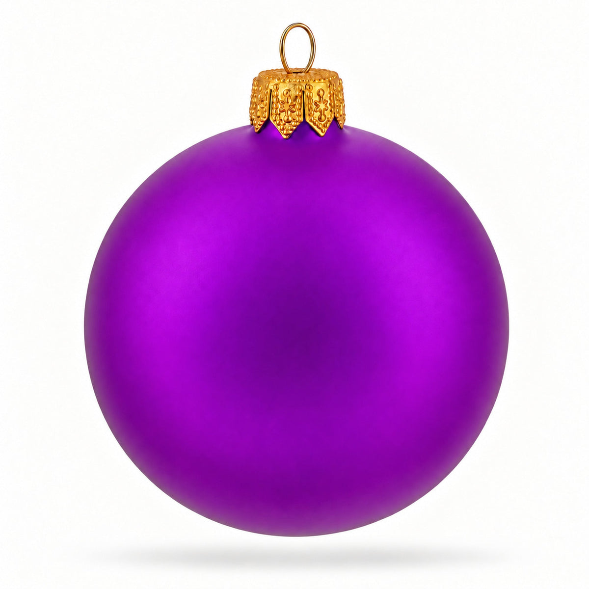 Set of 6 Purple Matte Glass Ball Christmas Ornaments 3.25 Inches (044) 6