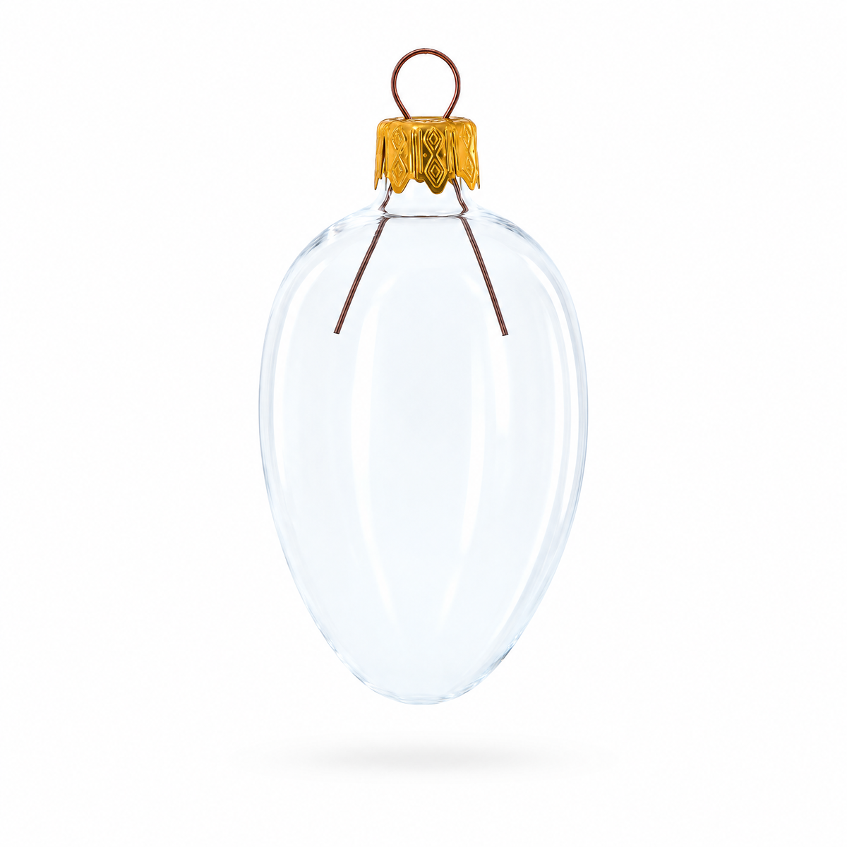 Set of 6 Clear Mini Glass Egg Ornaments 2.9 Inches 2