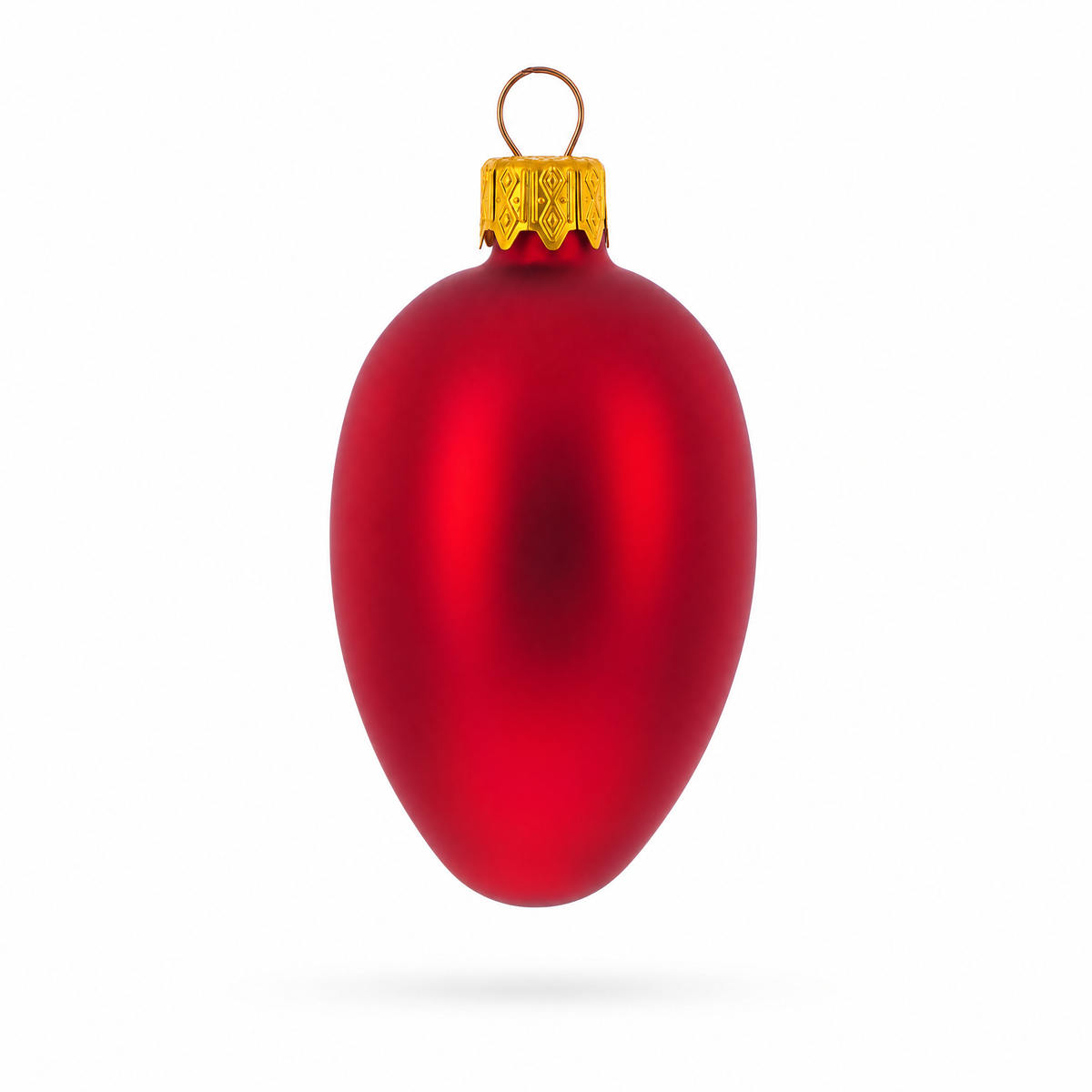 Set of 6 Matte Red Mini Glass Egg Ornaments 2.9 Inches 2