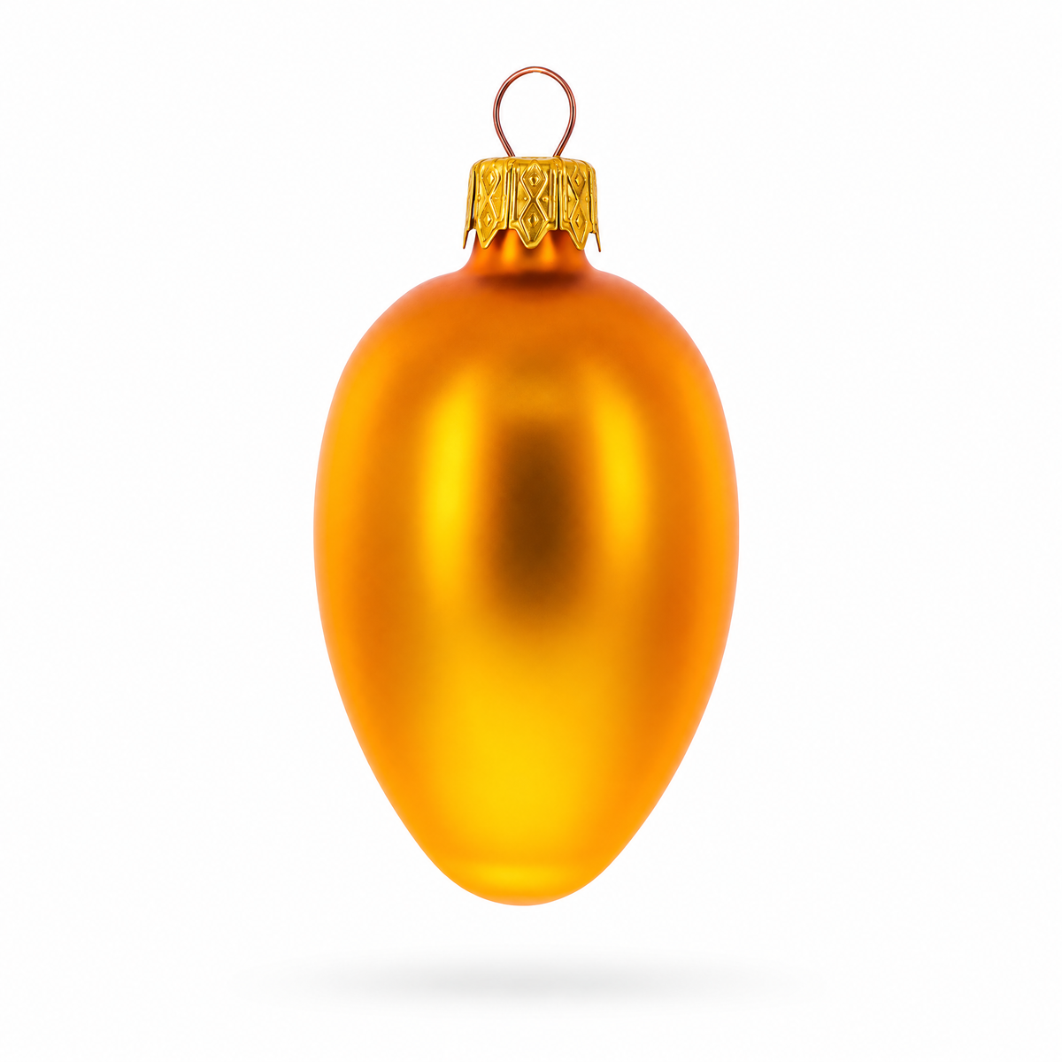 Set of 6 Matte Gold Mini Glass Egg Ornaments 2.9 Inches 2