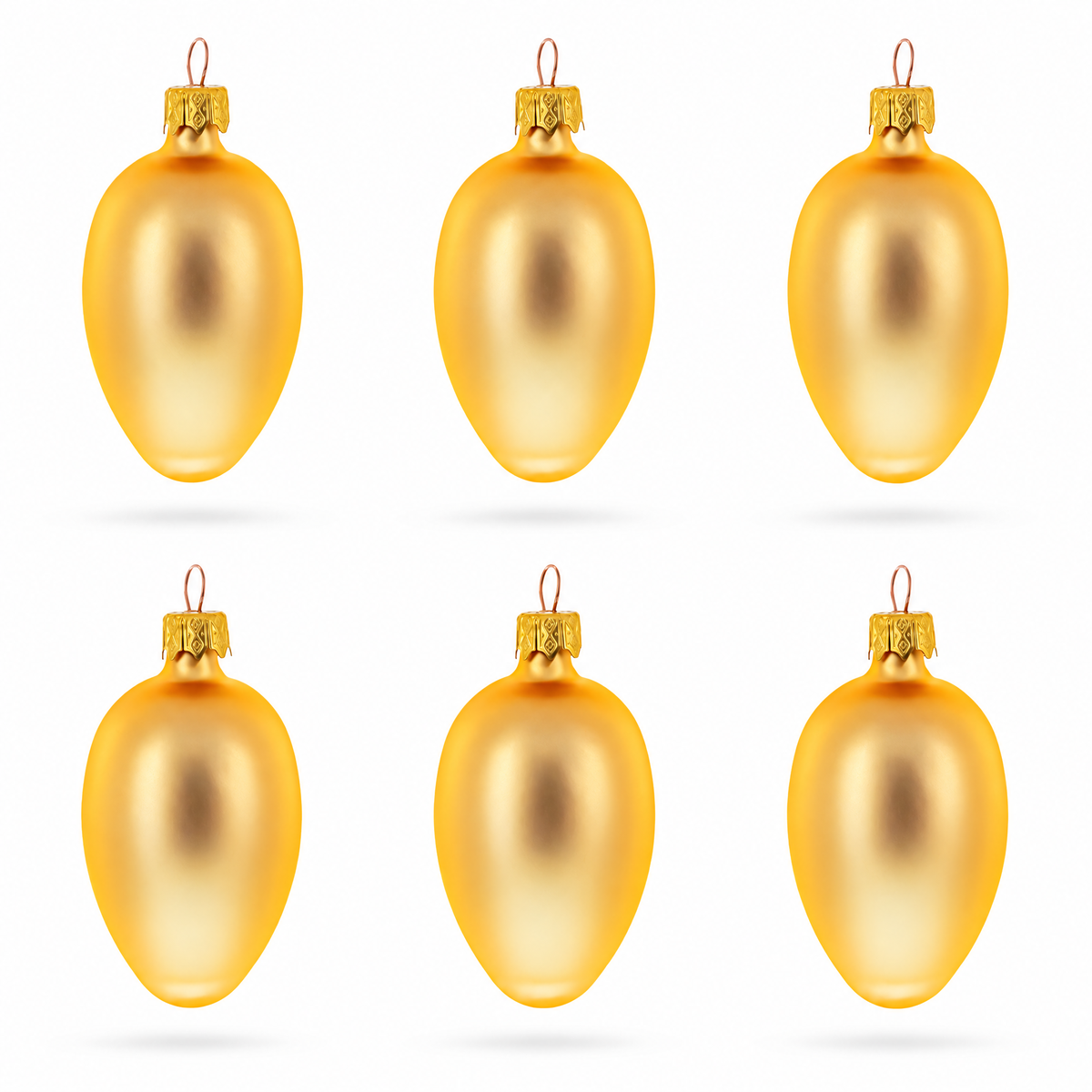 Set of 6 Rose Gold Mini Glass Egg Ornaments 2.9 Inches 1