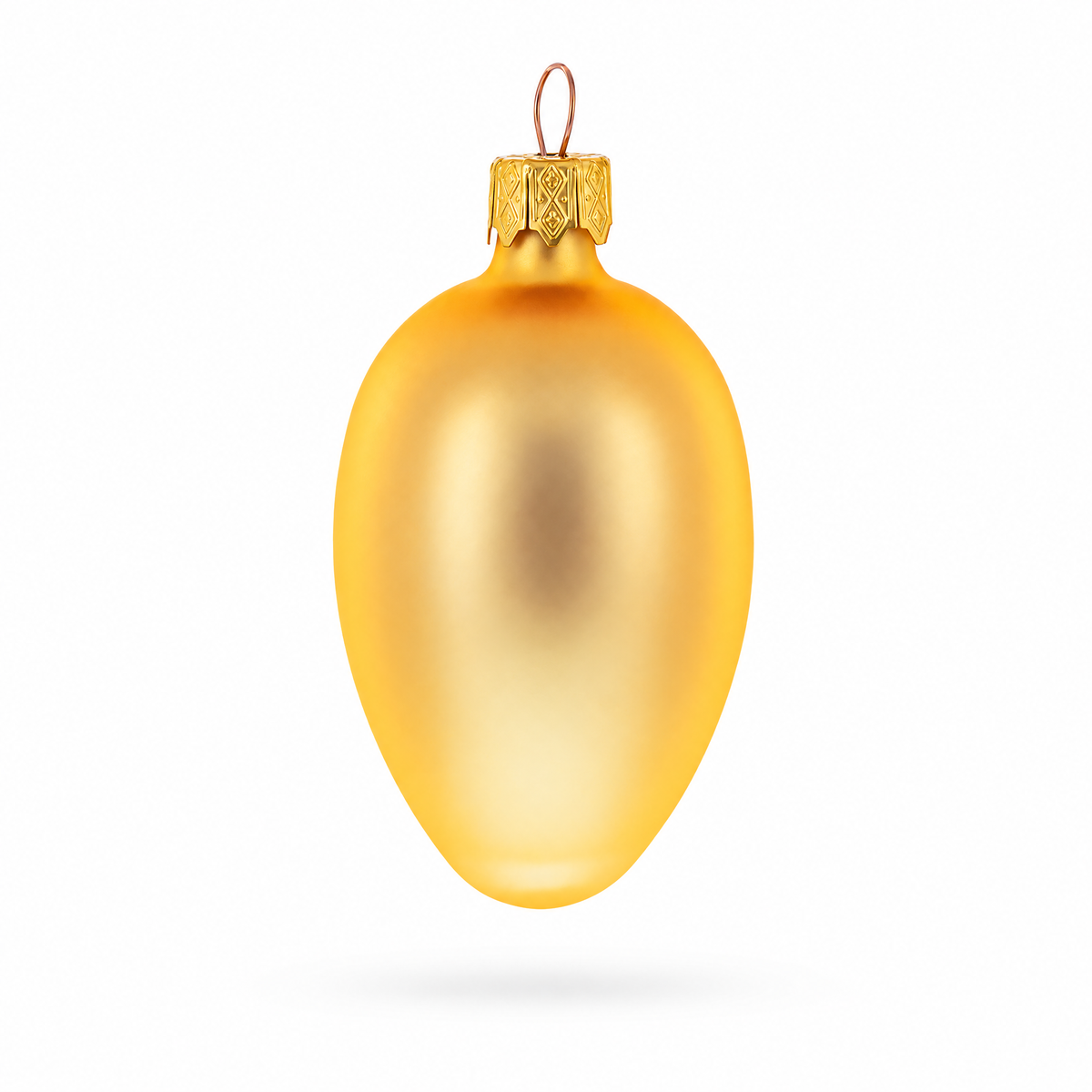Set of 6 Rose Gold Mini Glass Egg Ornaments 2.9 Inches 2