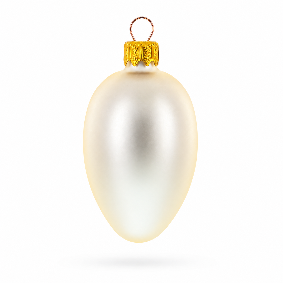 Set of 6 Champagne Mini Glass Egg Ornaments 2.9 Inches 2