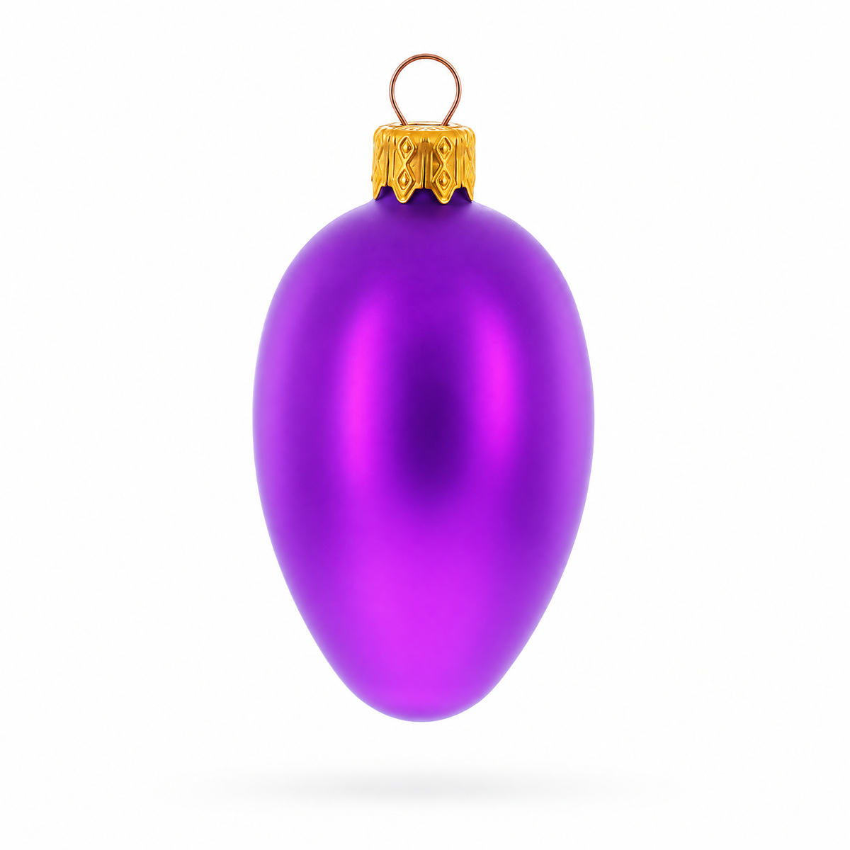 Set of 6 Purple Mini Glass Egg Ornaments 2.9 Inches 2