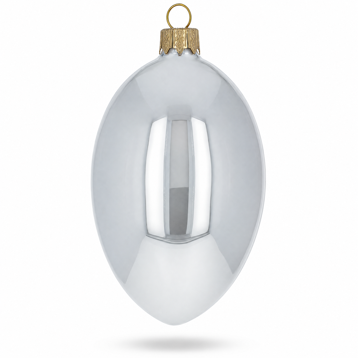 Set of 6 White Glossy Glass Egg Ornaments 4 Inches 3