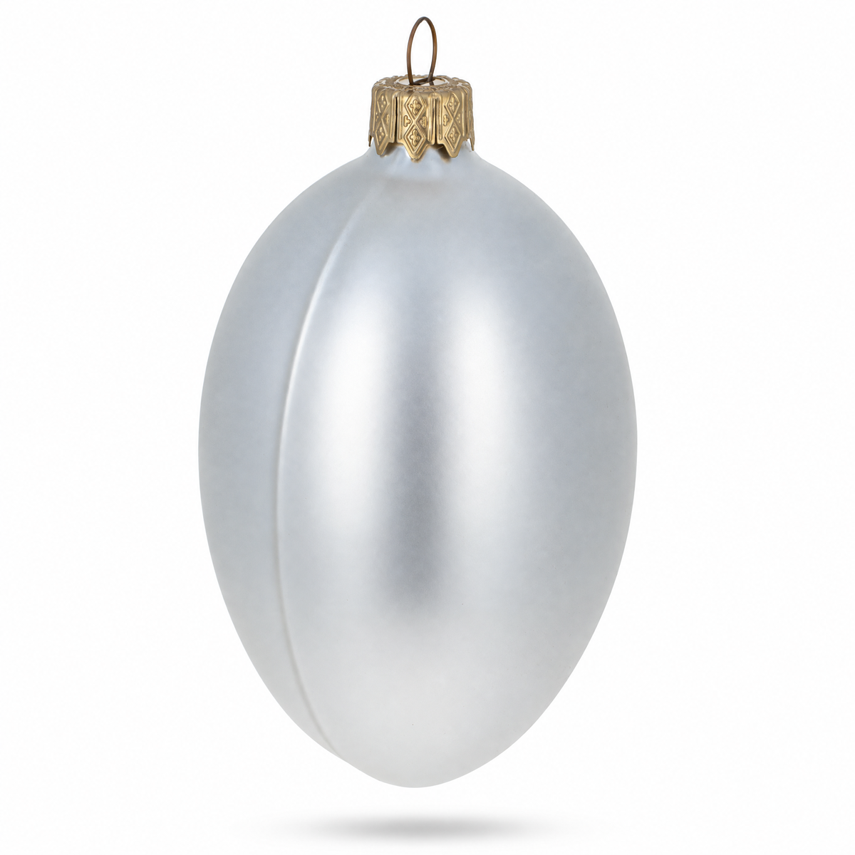 Set of 6 White Matte Glass Egg Ornaments 4 Inches 2