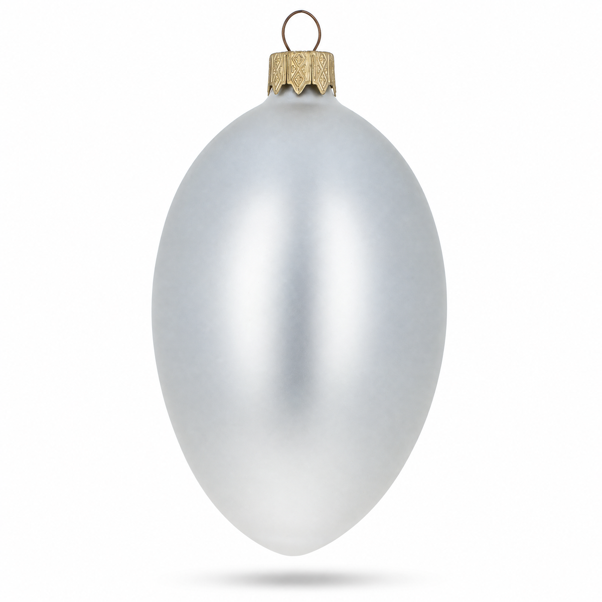 Set of 6 White Matte Glass Egg Ornaments 4 Inches 3