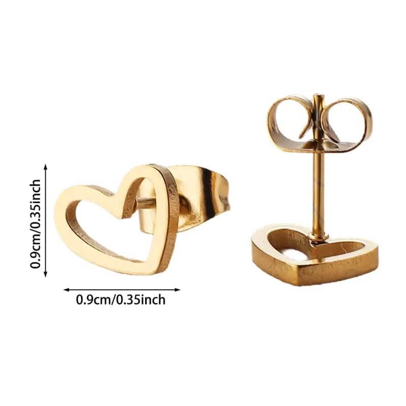 Love Stud Alloy Heart Earrings 5