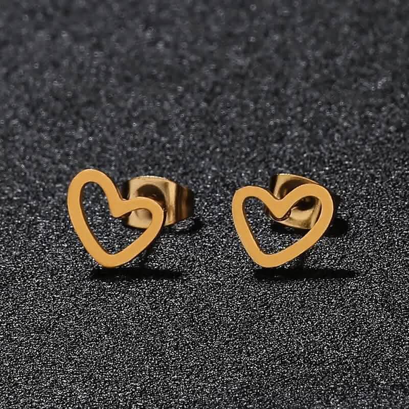 Love Stud Alloy Heart Earrings 2