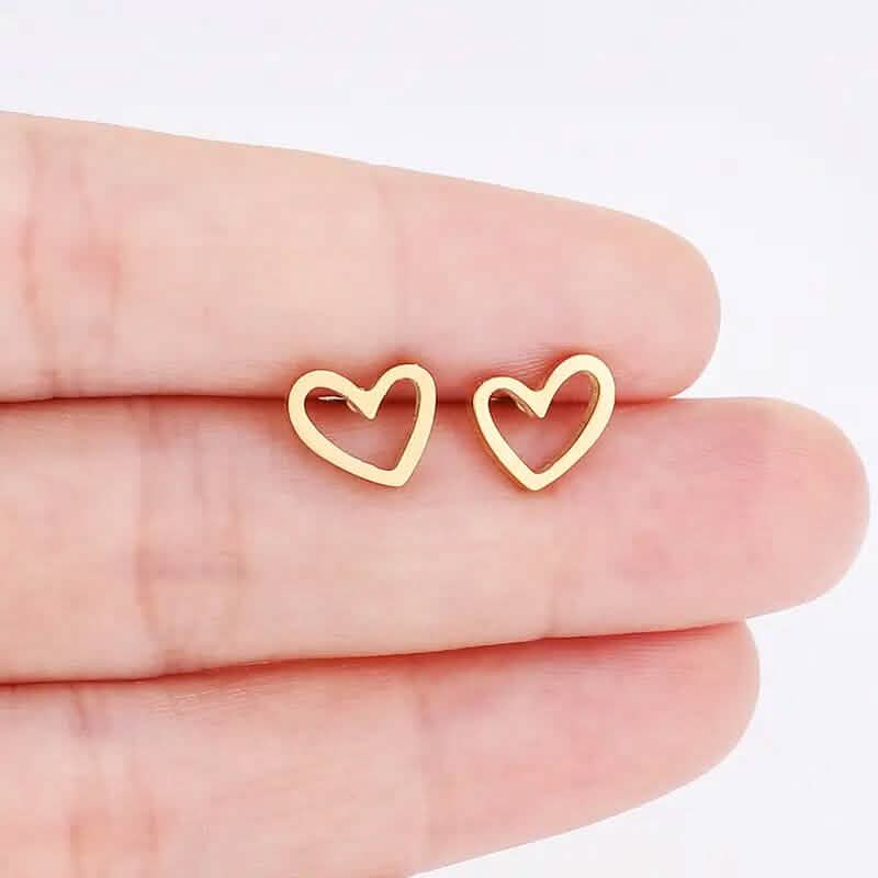 Love Stud Alloy Heart Earrings 1