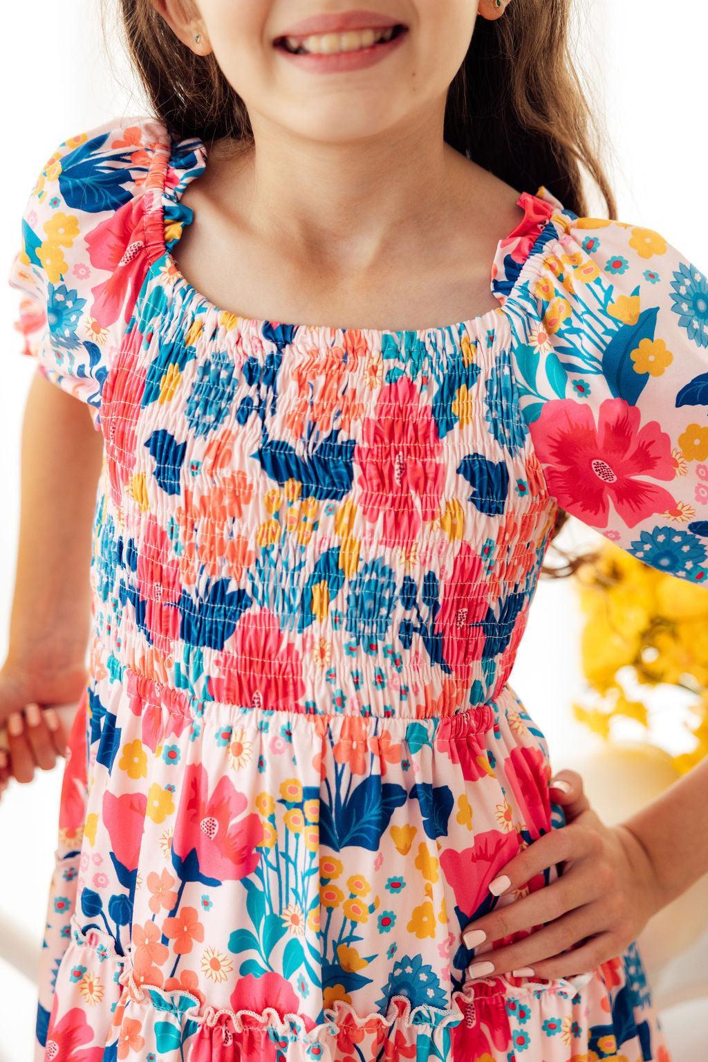 SALE Sunshine Garden Smocked Ruffle Dress 1