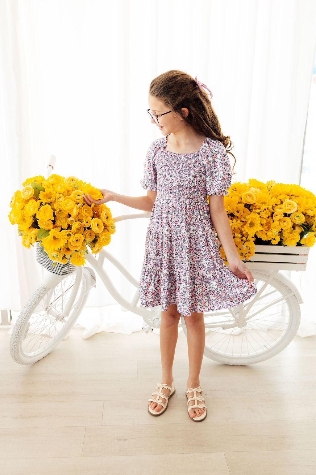 Lovely Lavender Smocked Ruffle Dress 3