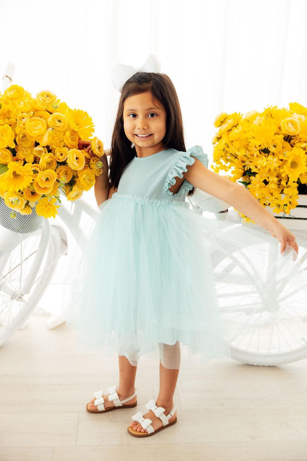 Sage Shimmer Tutu Dress 1