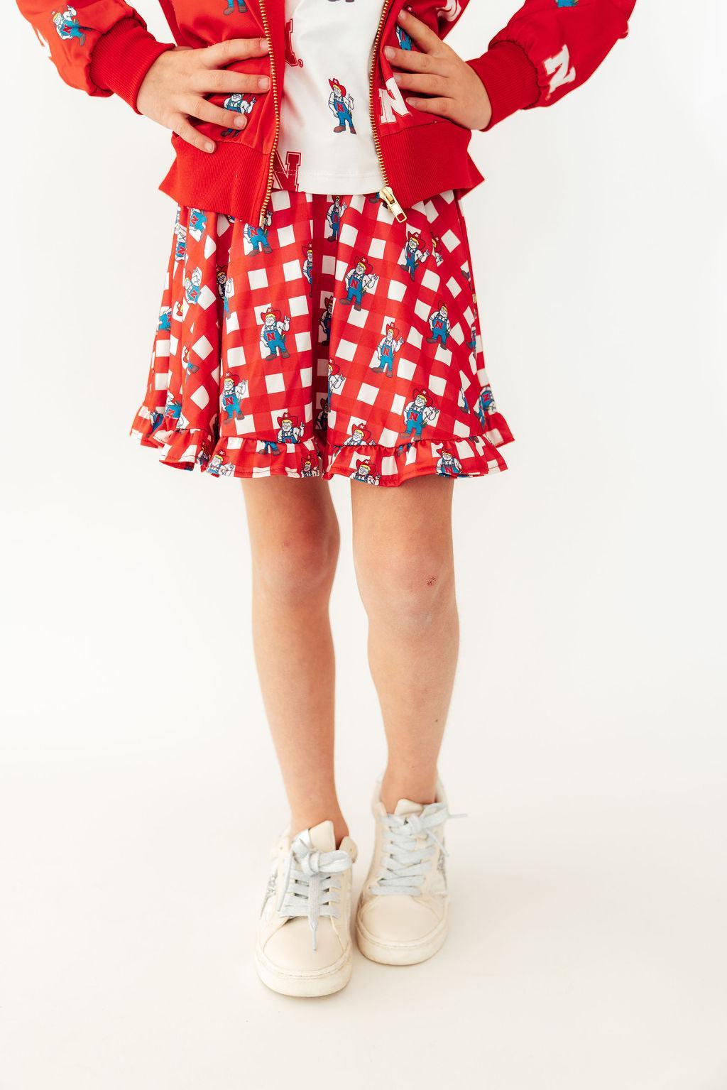 Nebraska Plaid Herbie Husker Twirl Skort 5