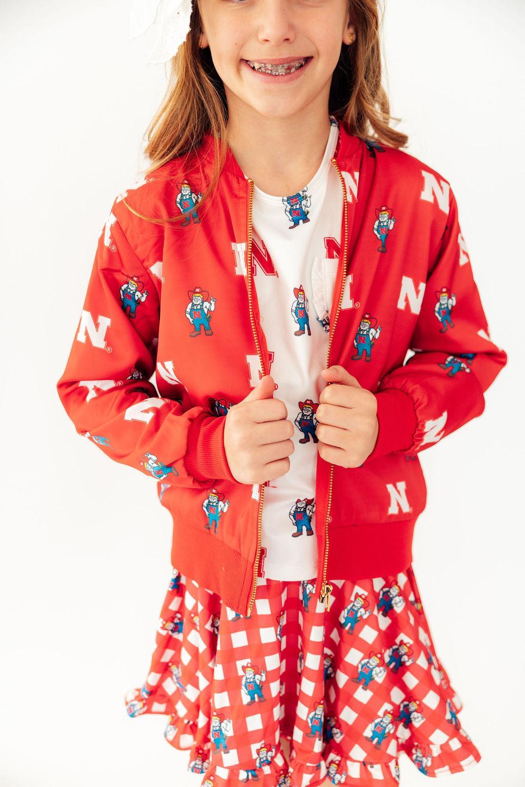 Nebraska Red Herbie Husker Satin Jacket 4