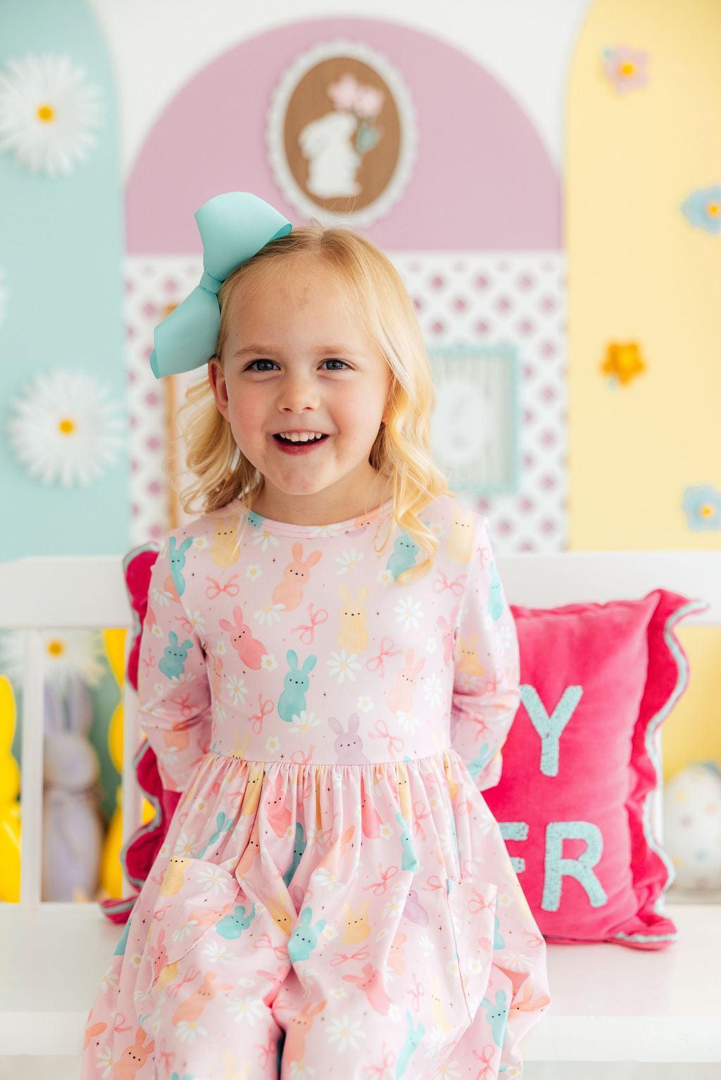 Preppy Peeps 3/4 Sleeve Pocket Twirl Dress 1