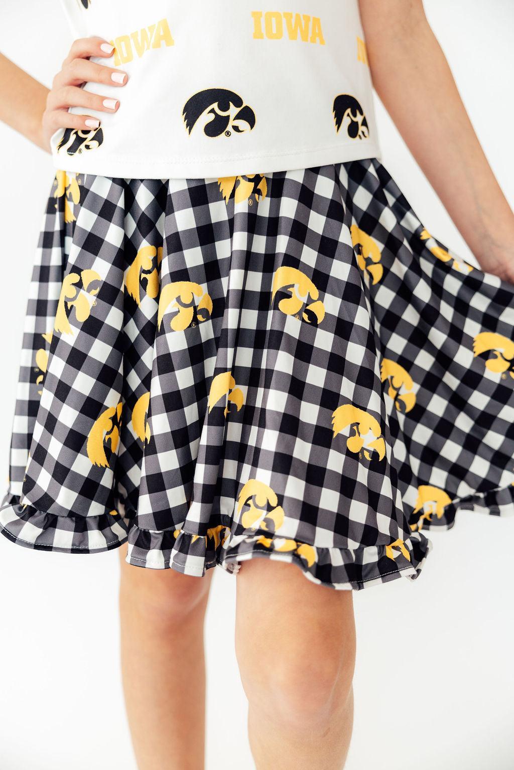 Iowa Plaid Tigerhawk Twirl Skort 2